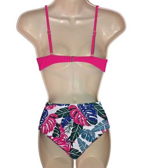Decree Women's Swimsuit Monokini Tropical Hot Pink Vacation Beach XS NWT - Picture 4 of 7